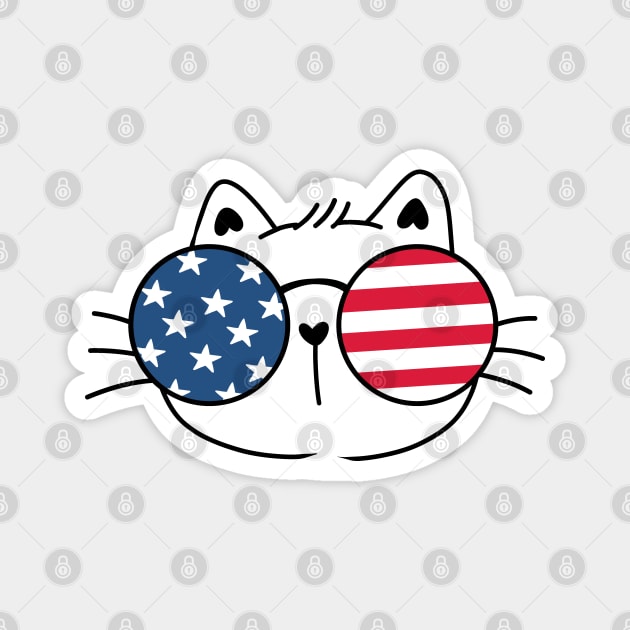 4th of July cat Magnet by Janatshie