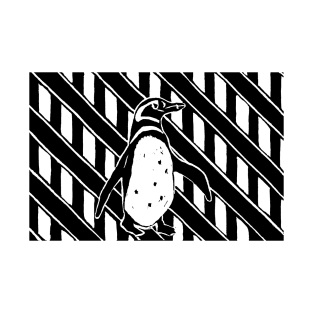 Penguin & Stripes Linocut T-Shirt