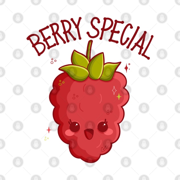 “Berry Special” Cute Happy Raspberry by CyndiCarlson