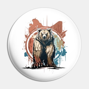 Graffiti Paint Grizzly Bear Creative Pin