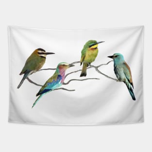 Bee-eater + Roller - Birds in Africa Tapestry