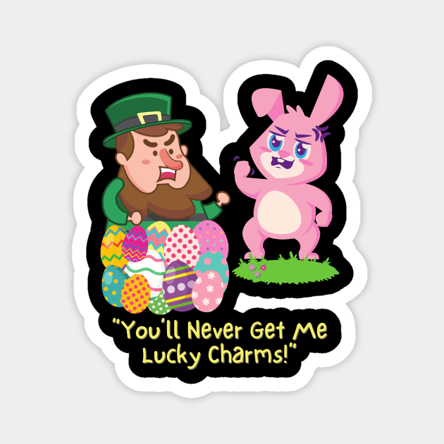 Easter Bunny fights Leprechaun Magnet by WearablePSA