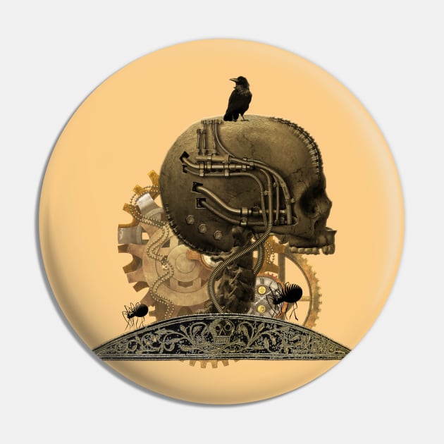 Awesome mechanical skull with crow and spider Pin by Nicky2342