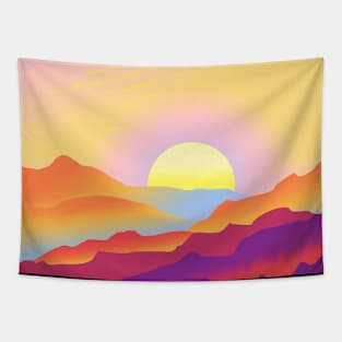 Aplatonic Spectrum Pride Sunrise Landscape Tapestry