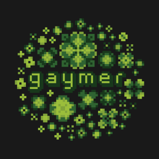 Flowery Gaymer [retro green] T-Shirt