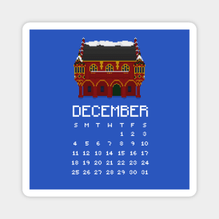 December 2022 Calendar Pixel Art Magnet