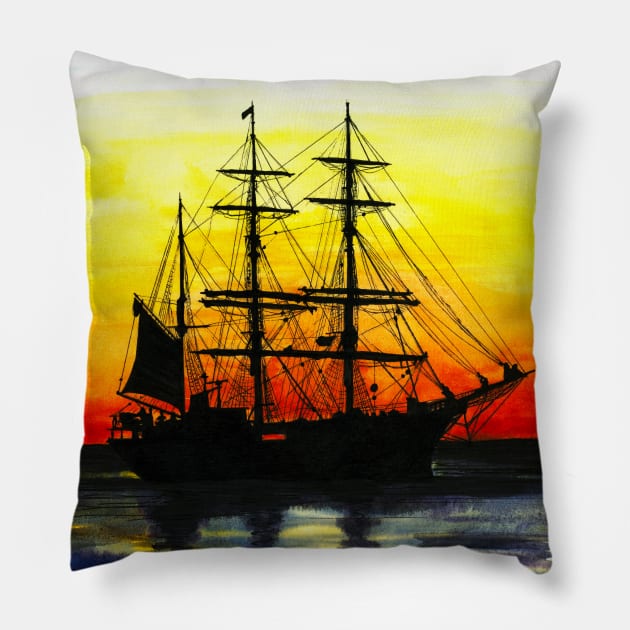 Pirate Ship Pillow by Eara3