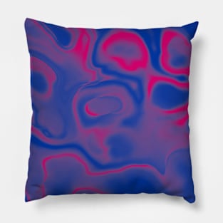 Bisexual Pride Abstract Swirled Spilled Paint Pillow