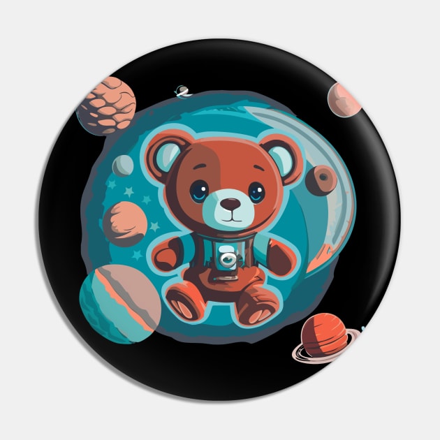 Space Explorer Teddy Bear Pin by 365inspiracji