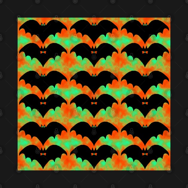 Bats And Bows Orange Green by BlakCircleGirl