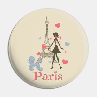 Girl in Paris Pin