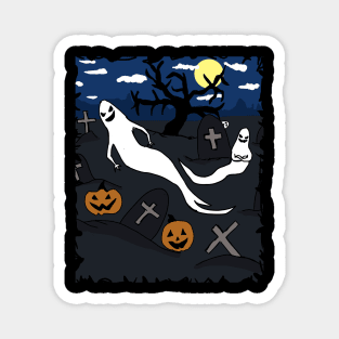 Halloween night with ghosts Magnet