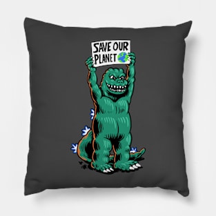 Monster save our planet Pillow