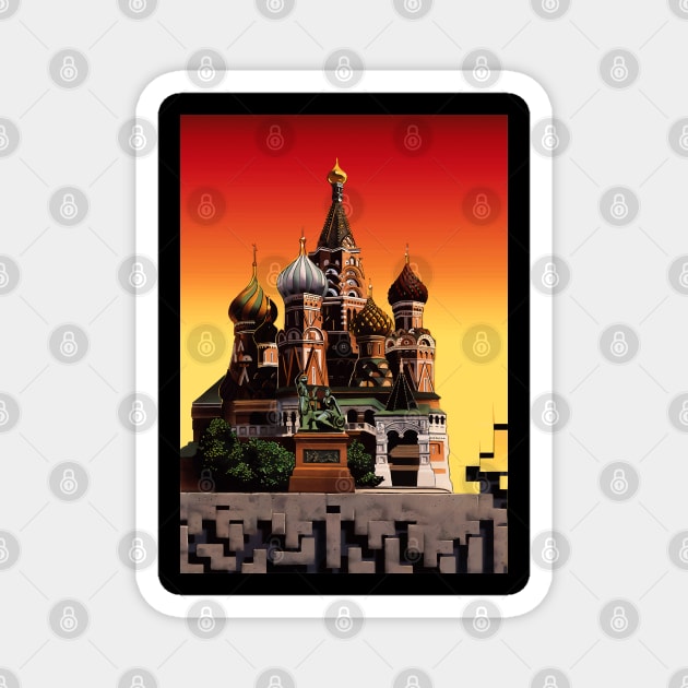 tetris kremlin rusia retro Magnet by syanart