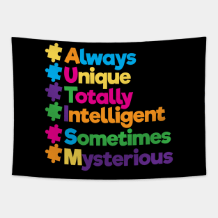 Always Unique Awesome Autism Awareness Supporters Tapestry