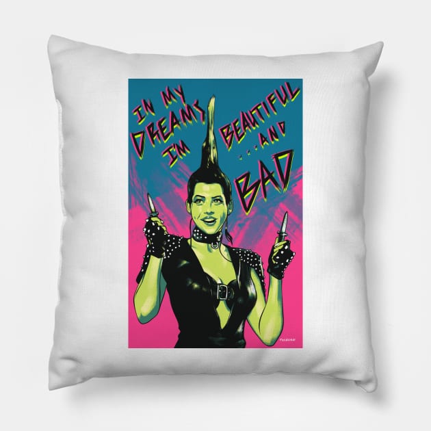 Dream Warrior Taryn White Movie Art Pillow by PhilRayArt