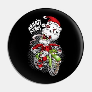 Christmas Skull Biker Pin