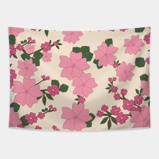 Pink Flowers, Floral Pattern, Pattern Of Flowers Tapestry