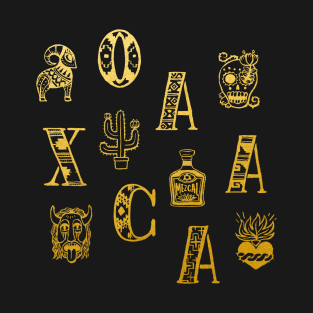 Oaxaca Alphabets - Vintage Gold T-Shirt