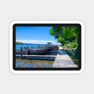 Wooden dock and boats Magnet