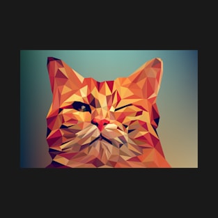 Cute cat in low poly geometric design T-Shirt