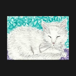 White cat watercolor painting T-Shirt