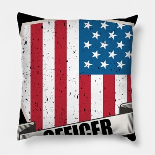 Retired Police Officer Proud Patriotic Officer American Flag Pillow