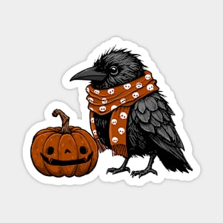 Crow and Pumpkin Magnet