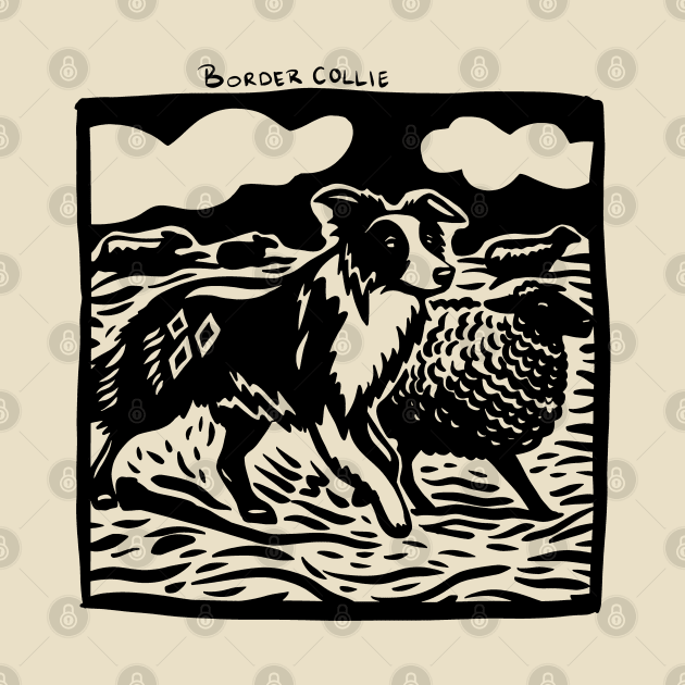 Border Collie Stamp Art by aliasafia