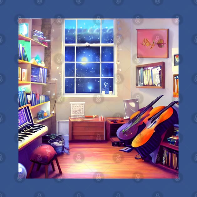 Galaxy Night Music Life of Young Musician 90s Vivid Stars in the Starry Night Sky by DaysuCollege