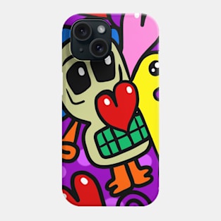 Doodle Skull Colorful Funky Design Phone Case