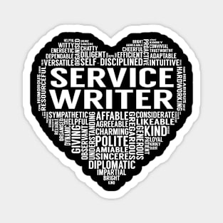 Service Writer Heart Magnet