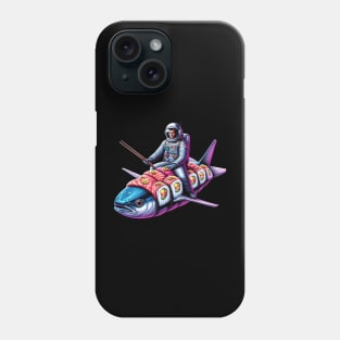 Astronaut Flying a Tuna Sushi Roll Phone Case