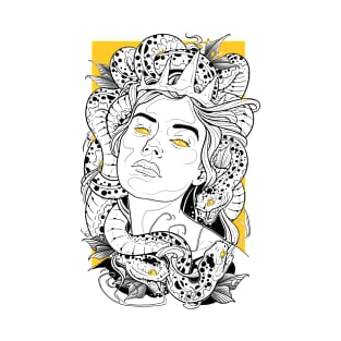 Neo-Traditional Medusa Portrait T-Shirt