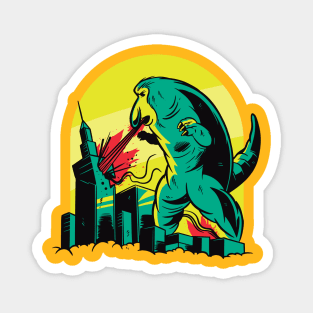 Godzilla monkey destroy city design Magnet