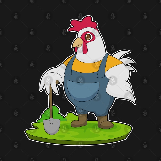 Rooster Farmer Shovel by Markus Schnabel