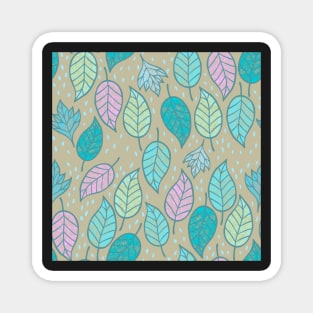 Falling frosty leaves Magnet