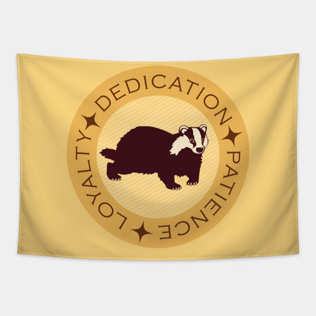 yellow badger wizarding school traits Tapestry by Qaws