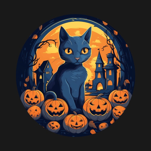 Russian Blue Cat Halloween, Cat Lover by dukito