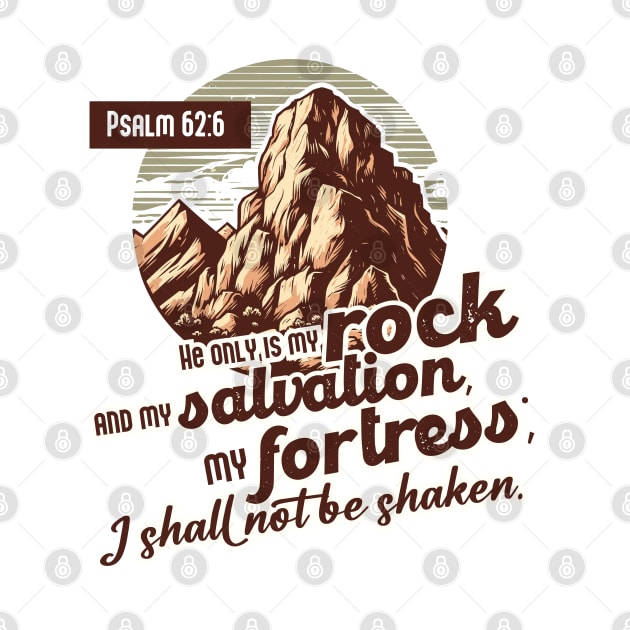 Design Print Christian Biblical Verse Psalm 62:6 my rock by Casually Fashion Store