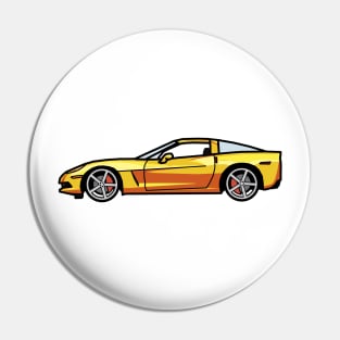 Chevrolet corvette C6 Velocity Yellow Digital painting Pin