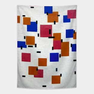 Abstract geometric piece of art by Piet Mondrian Tapestry