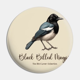 Black-Billed Magpie - The Bird Lover Collection Pin