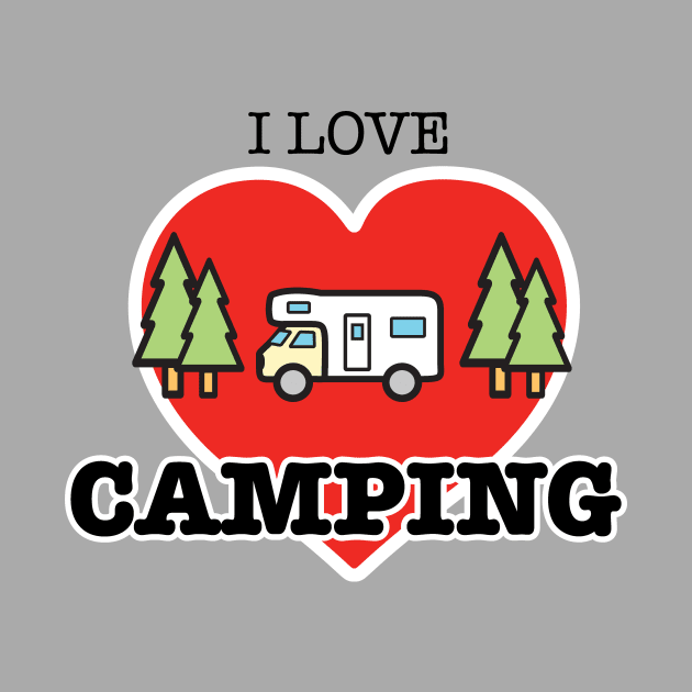 I Love Camping - Heart and Motorhome - Class C by RVToolbox