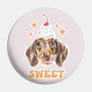 Sweet Chocolate Dachshund with a Cherry on Top! Pin