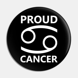 Proud Cancer White Pin