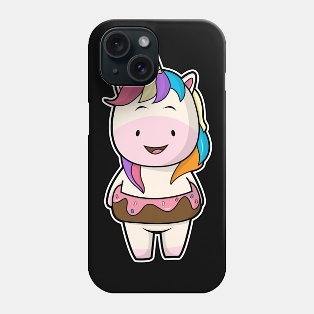 Unicorn with Chocolate donut Phone Case by Markus Schnabel