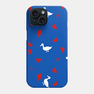 Ducks and Petals in Blue Phone Case