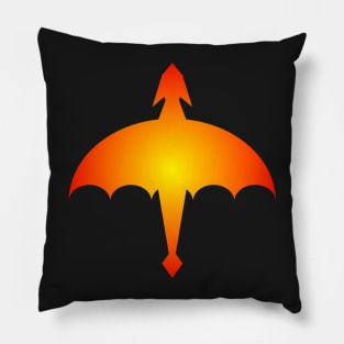 Fire Engine Red And Yellow Flames Simple Dragon Design Pillow