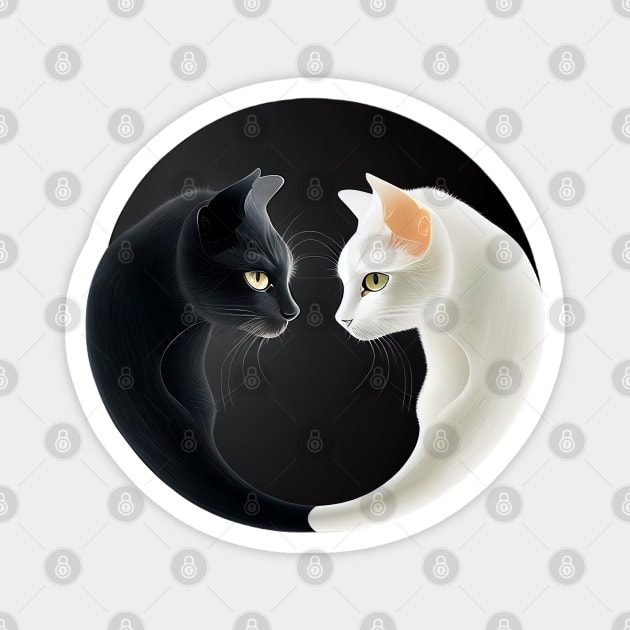 Two cats in love Magnet by ArgonArtist